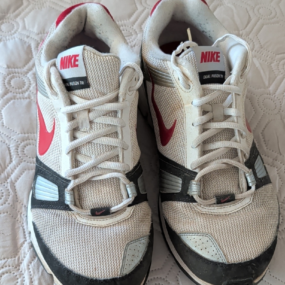 Nike White and Red Athletic Shoes